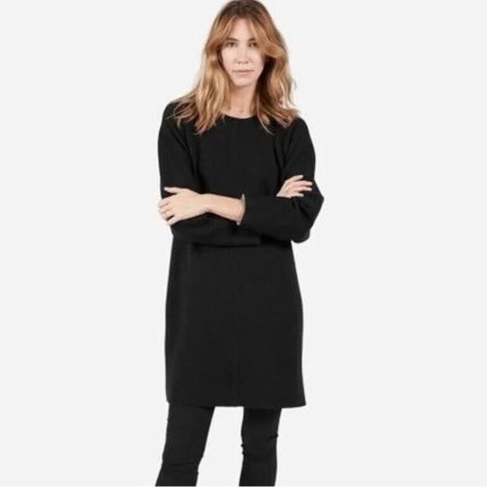 NWOT Everlane Scuba Knit Long Sleeve Tunic Dress Black